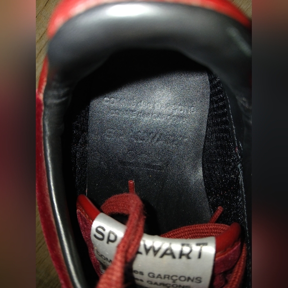 Comme des Garcons CDG x Spalwart Velvet Tempo Sneakers in Burgundy Red. Size 40 - Picture 8 of 10
